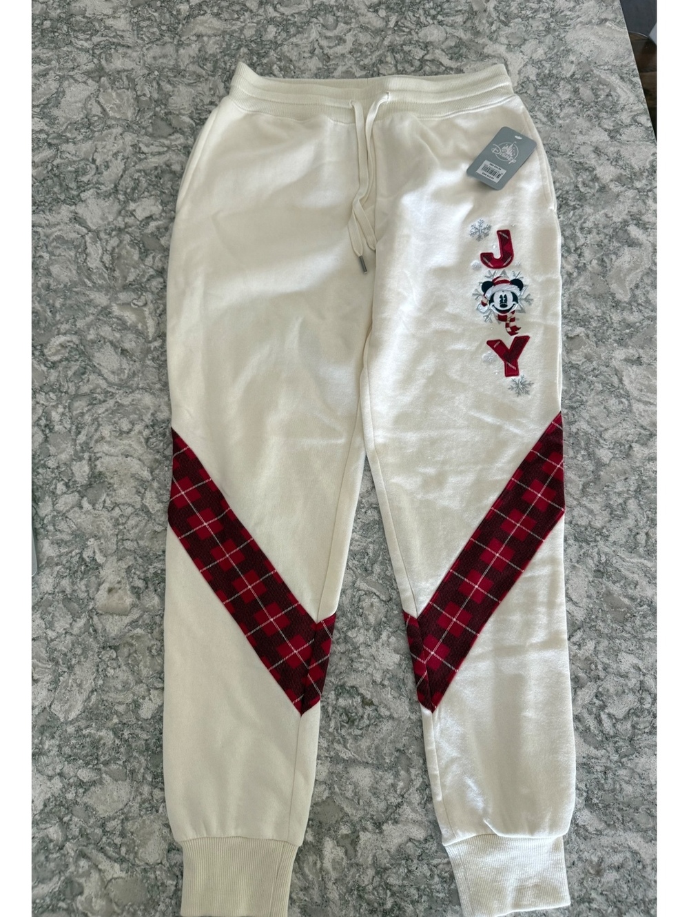 NWT Disney World Parks Christmas Mickey Jogger Sweatpants 2021 JOY Snowflake s